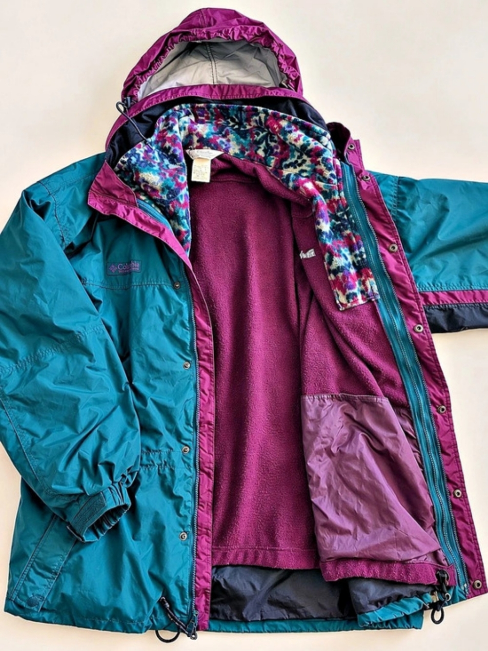 Vintage 90s Columbia Long's Peak F5 SM 5200 Parka Budweiser Ski Jacket Teal